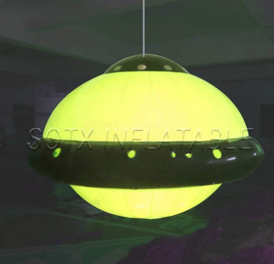 Event Library Decoration Brand New Portable Lighting Inflatable UFO Replica With Led Lights For School