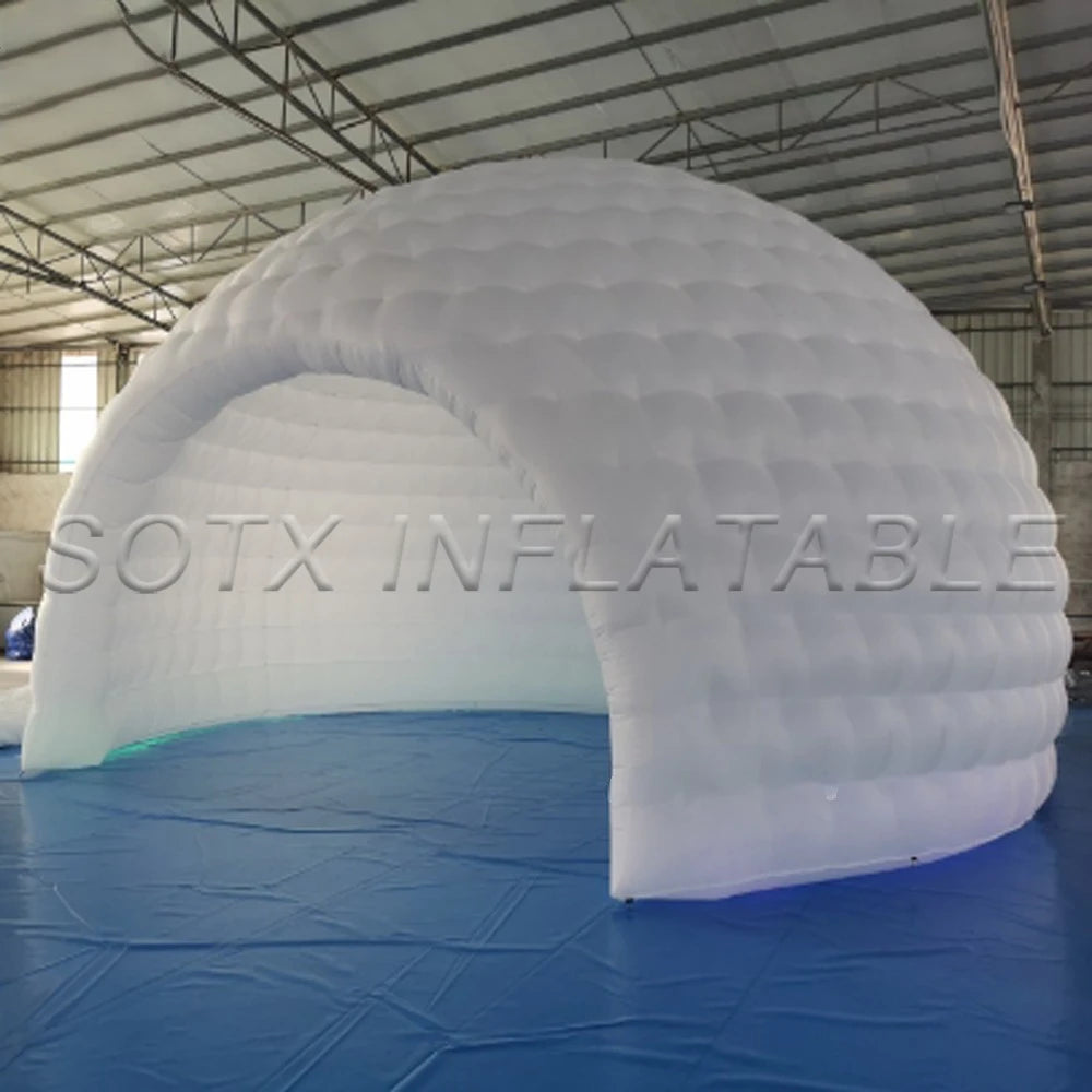 Dome Tent With Curtain Outdoor Led Lights Giant Inflatable Dome Tent For Parties Or Events Glamping Extra Large Inflatable Igloo