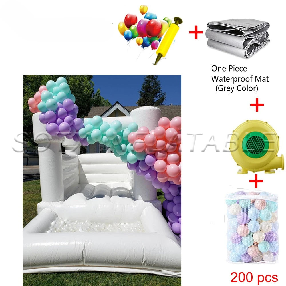 with ball pit 10x10ft kids ballpit jumping bounce castle inflatable toddler white bouncy house pink jumper