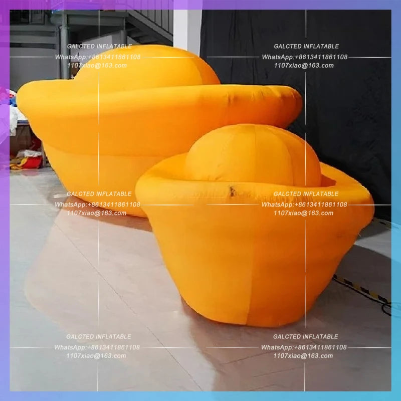 blower power oxford material Huge yellow inflatable gold bullion continue  for 2025 new year decoration