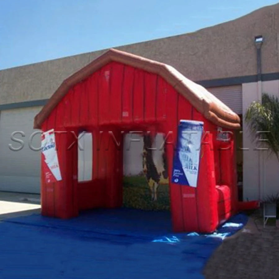 advertising or exhibition Customized full red inflatable stall station,farm vendor space,inflatabl booth for