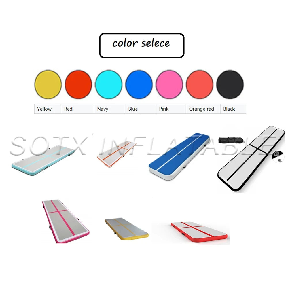 Yoga Training Floor 2024 Hot Sale Custom Logo Inflatable Air Track With Electric Pump Gymnastics Tumbling Air Mat Indoor Outdoor