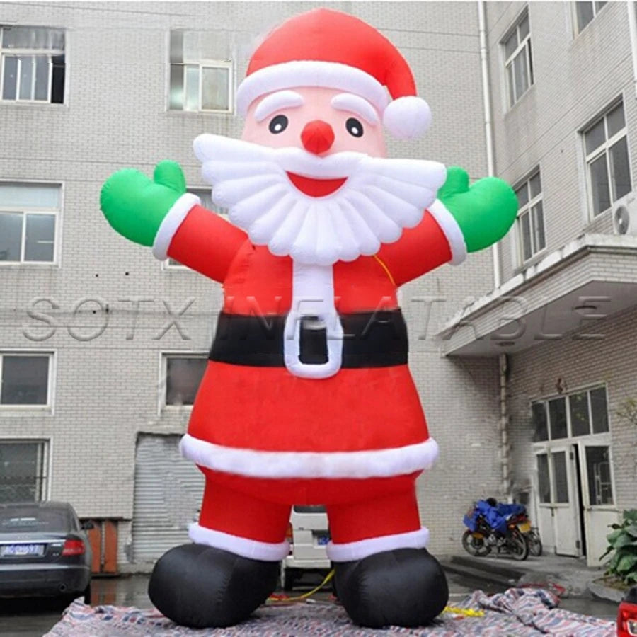 for Christmas Event 2121 Popular Grand And Cute Standing Hands Up Inflatable Santa Claus Decorations With Beard Outdoor