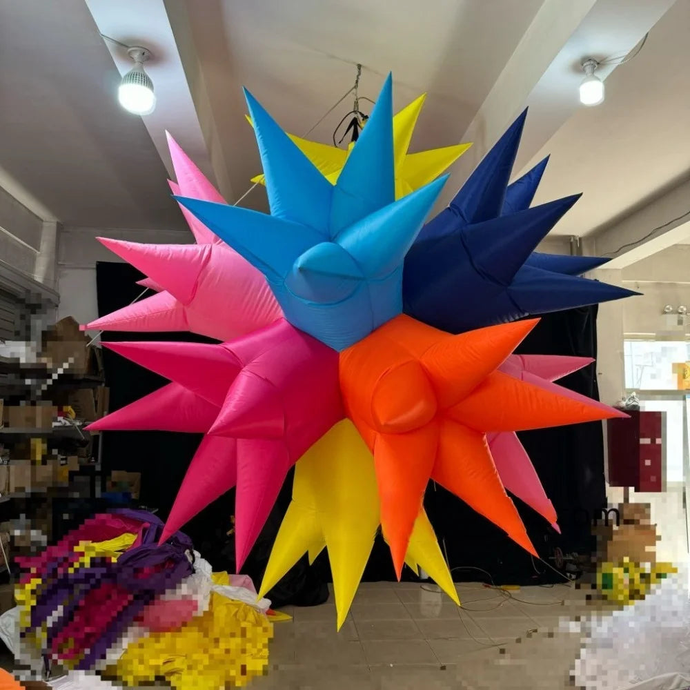 Glow Inflatable Spiky Balls,light-up Inflatable Spike Led Star For Party Wedding Nightclub Ceiling Hanging Decoration