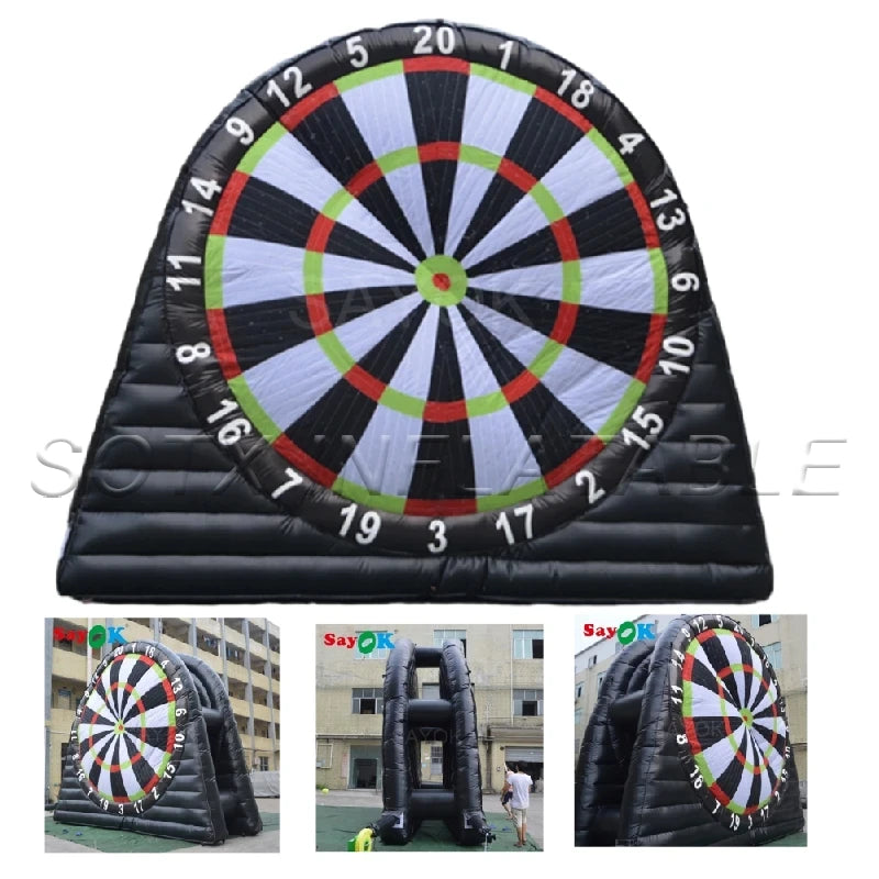 Party Event Sports Game 4mH PVC Double-Sided Score Board Giant Inflatable Football Soccer Dart Board Games for