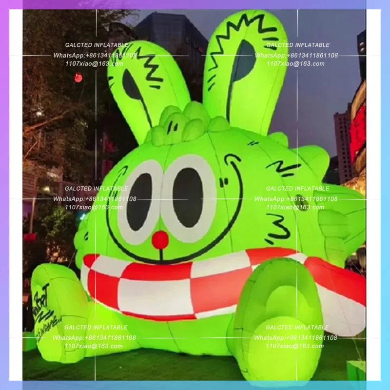 Creative Exhibition Bazaar Halloween Inflatable cartoon Green Rabbit Green Monster Gas Model atmosphere drainage