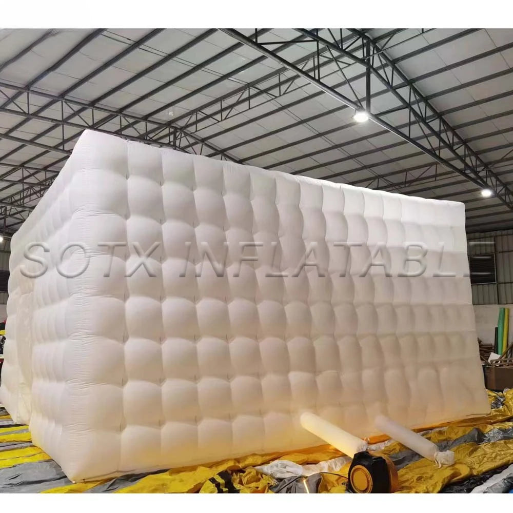 Show Room Outdoor Blow Up Lighted Large Inflatable Cube Wedding Party Tent Event Inflatable Nightclub Tent With Blower 10m