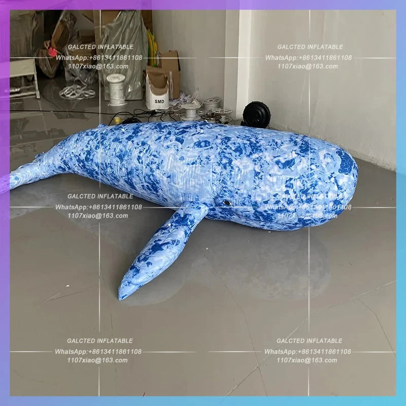 marine mammal star sperm Giant inflatable cartoon whale model  whale humpback whale mall bar stage hanging lights props