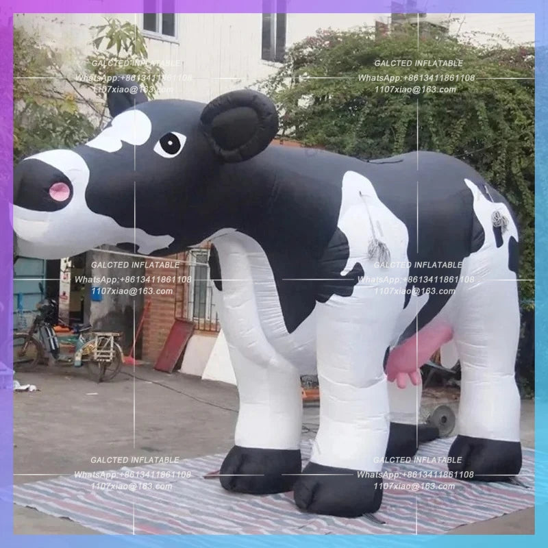 inflatable cow oxford cloth customize 4 meter shopping promotion decoration animal balloon cattle