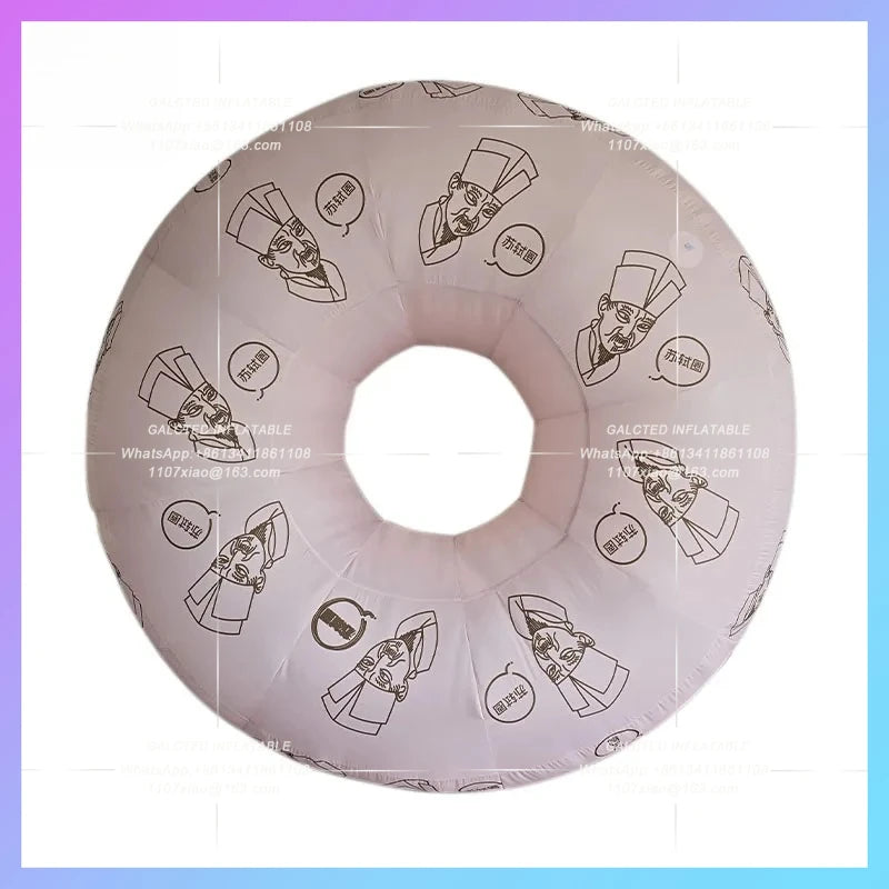 custom pattern doodle sign to interactive Inflatable ring model can change color photo wall lighting enterprise activity layout