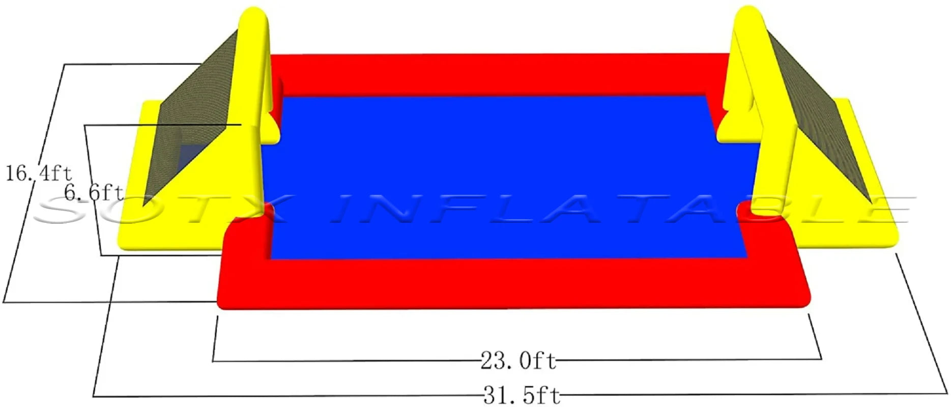 Adults Outdoor Activity 31.5ft Giant Inflatable Water Games Inflatable Football Court Soccer Field with Blower for Kids