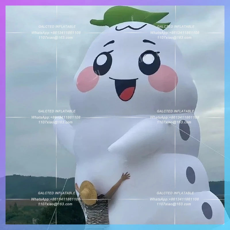 leave caterpillar cartoon climb animal Huge white infltable silkworm baby cute insect for farm plant park decoration