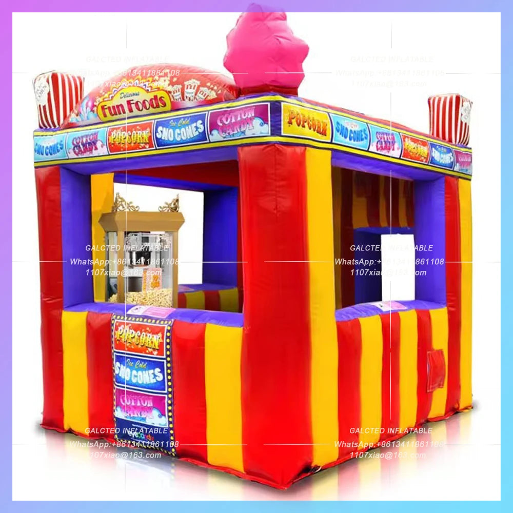 inflatable carnival treat shop Oxford 3meters  with foldable curtain concession stand fast food cabin booth ticket stall