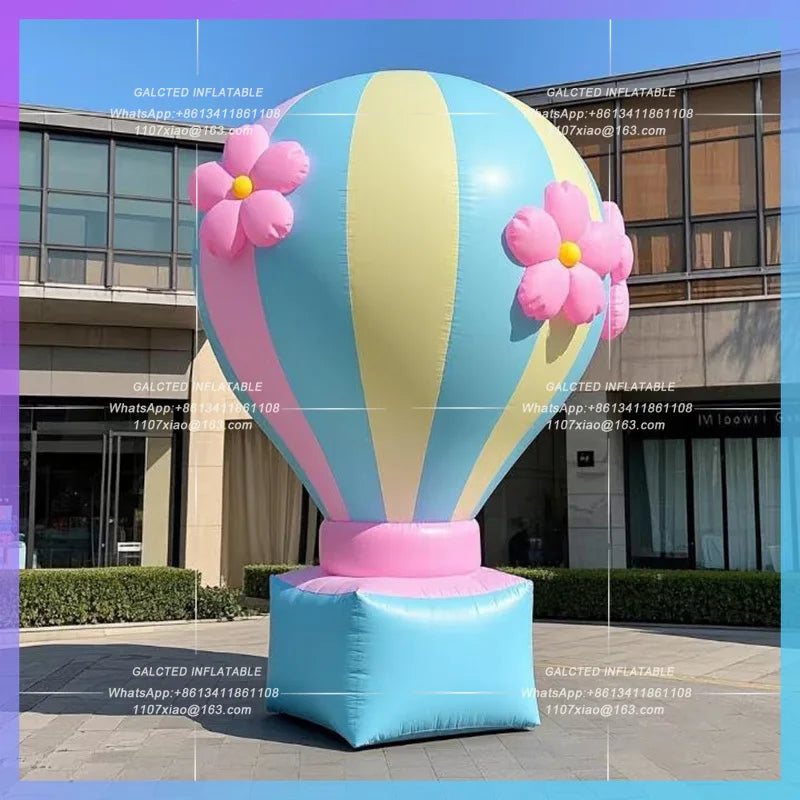 inflatable hot air balloon pink Park picnic grassland decoration 4m giant cartoon building decoration prop with air blower