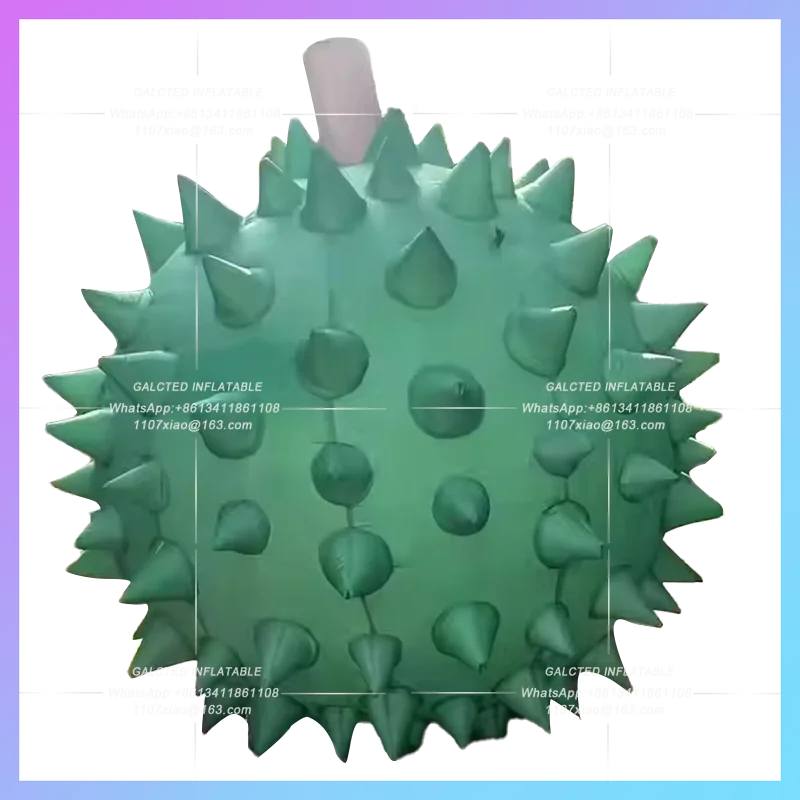 Inflatable Durian Fruit Balloon Factory Complete Giant Durian with Air Blower for Store Promotion