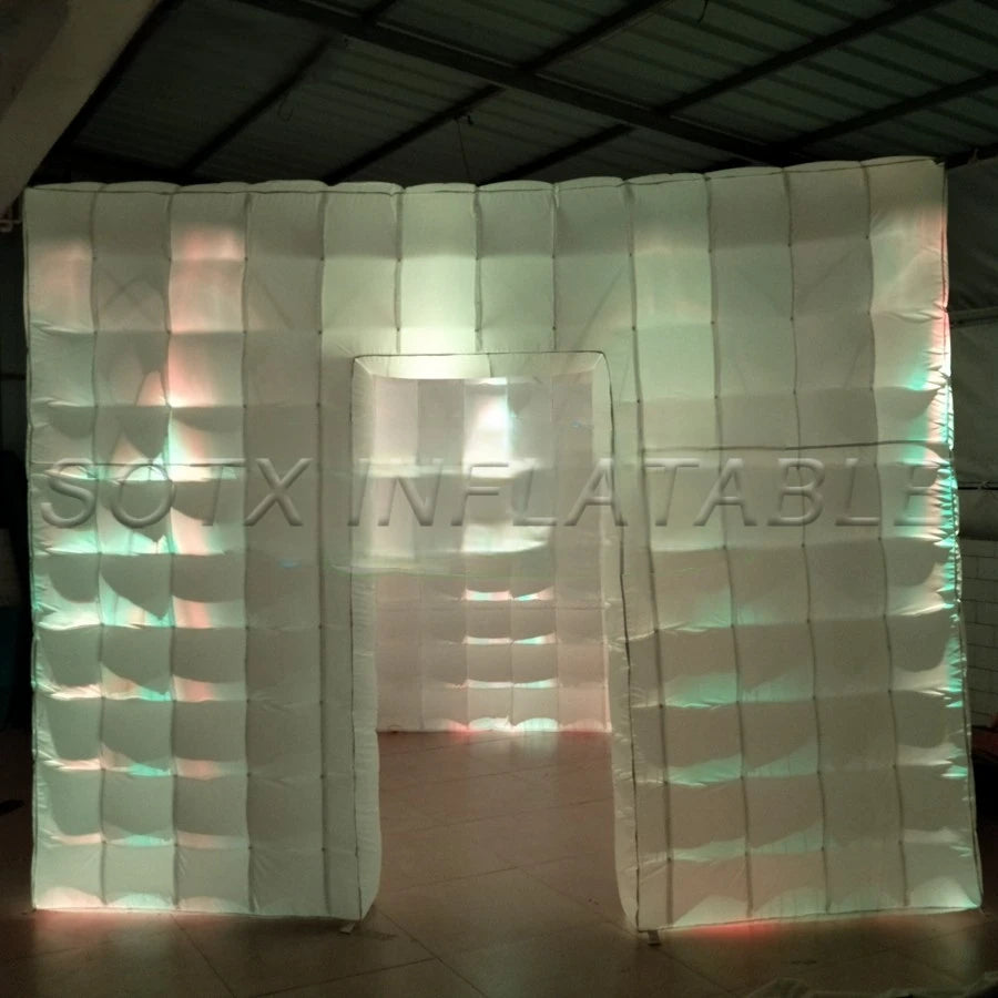 Photo Booth cabinet Wonderful 3.6 m L x3.6 m W x 2.4 m H Cube led inflatable Tent,1 door Lighting Studio/Bigger Inflatable