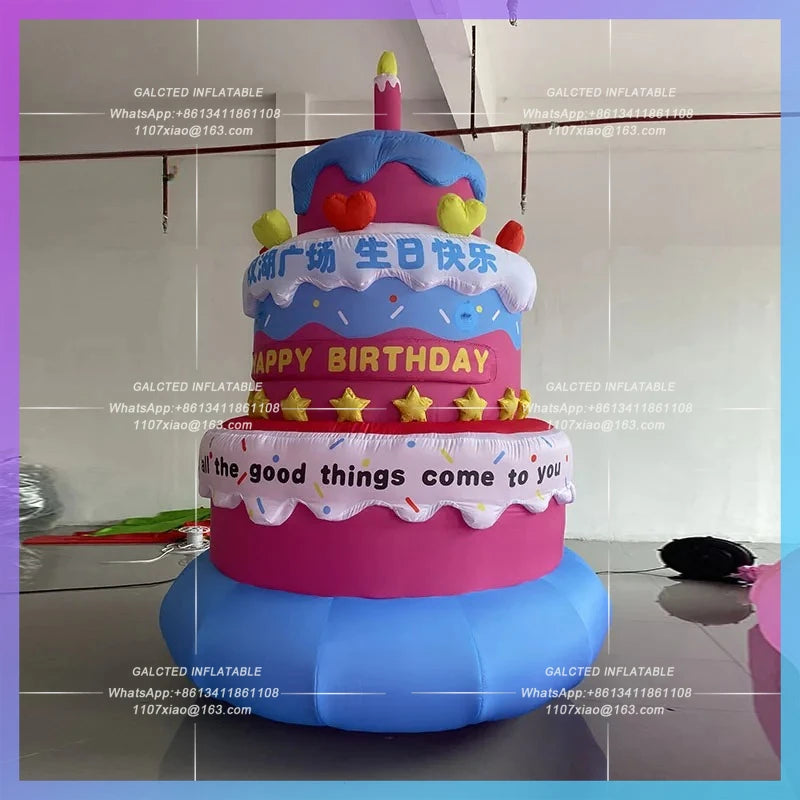 Emporium annual meeting anniversary Inflatable Cartoon Birthday Cake Gas Model birthday party drainage lighting props
