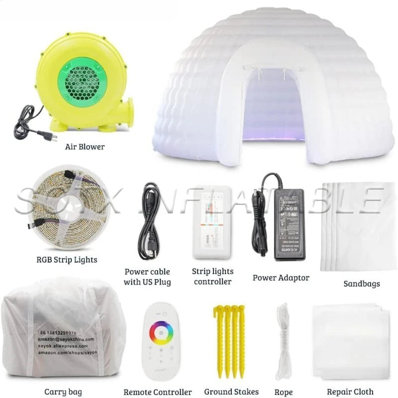 Wedding Party Event Inflatable Igloo Dome Tent Outdoor Inflatable Dome Tent with Blower and Remote Controller for Club