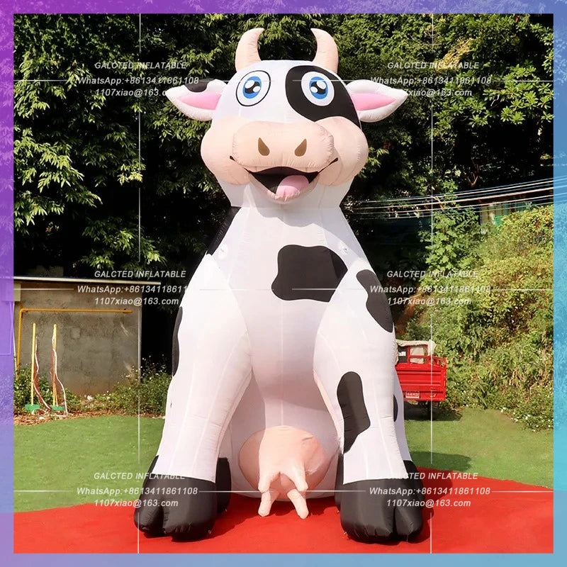 Decoration Pregnant Cow Balloon Giant 4m High Inflatable Milk Cow For Advertising  Custom Inflated Jersey Cow-Toys