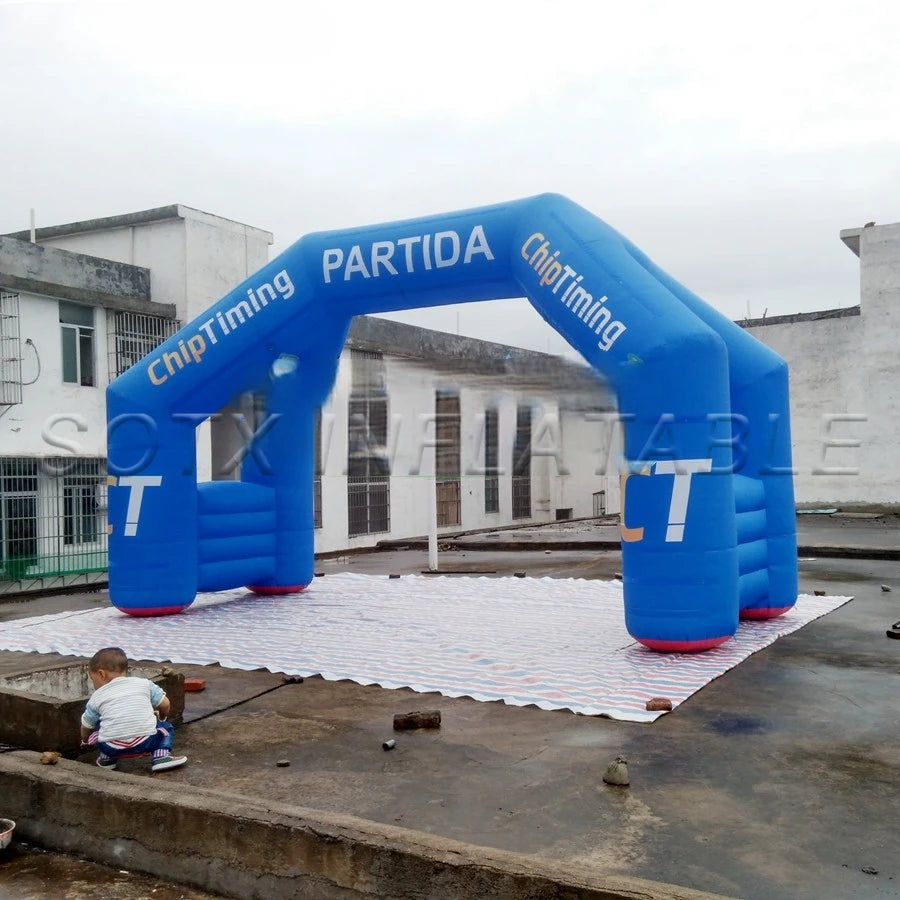 Sport Racing Events High Quality 6x4mH Outdoor 4 Legs Inflatable Black Arch Archway with Free Air Blower for