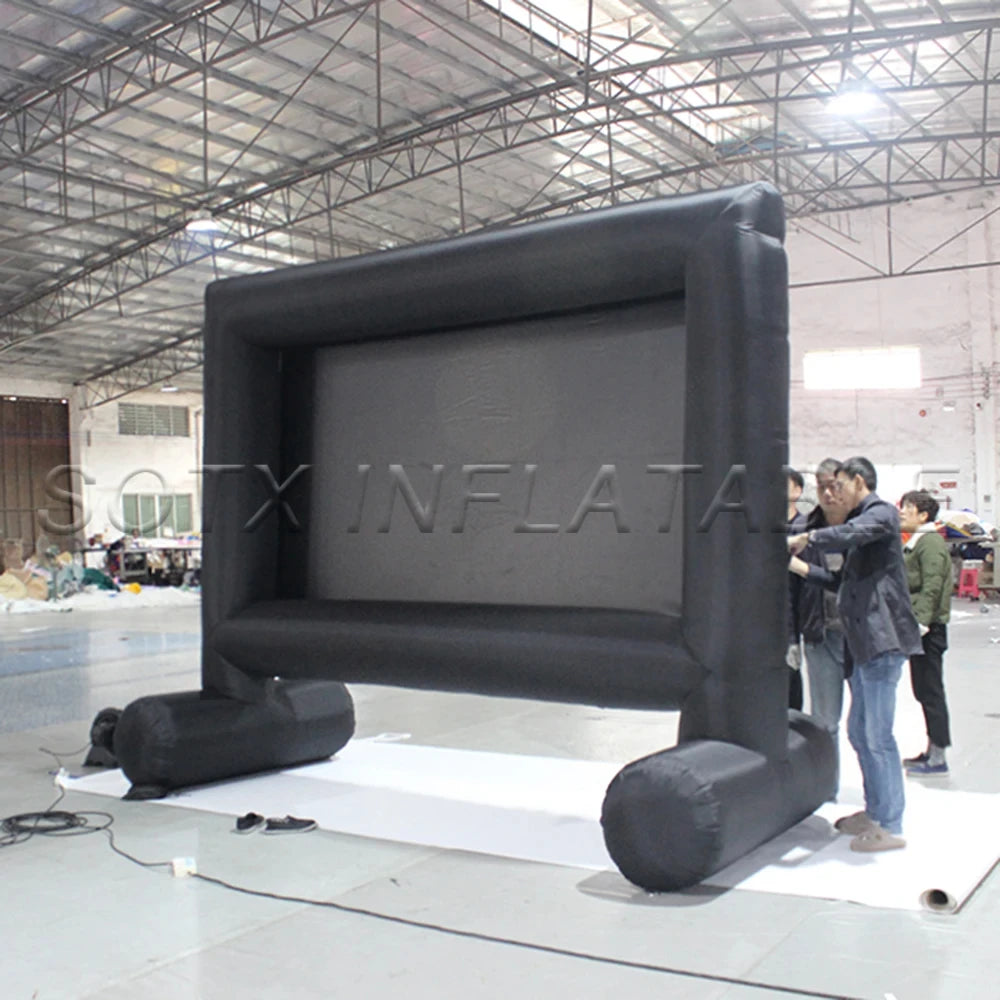 Hot salefan for backyard commercial 16:9 Size Outdoor Inflatable Projection Cinema Movie Screen For Sale with built-in