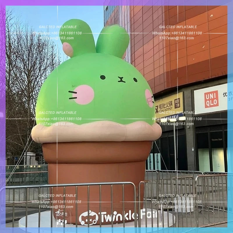 inflatable rabbit cute cartoon animal 3meter custom giant amusement park festival celebration decoration