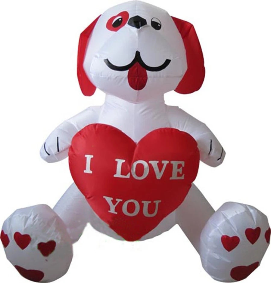 inflatable valentine bea Teddy Bear Valentines Day inflatable for decoration, inflatable Valentine Bears with red heart in Hand,