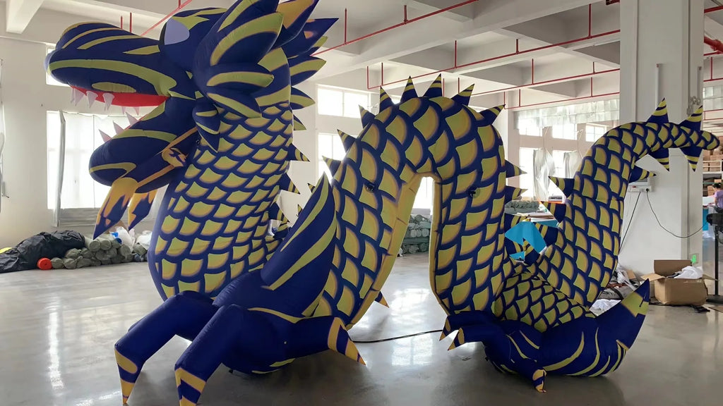 Model For Holiday Decoration 10m Green Giant Inflatable Wood Dragon Traditional Inflatable Chinese Dragon Cartoon Mascot