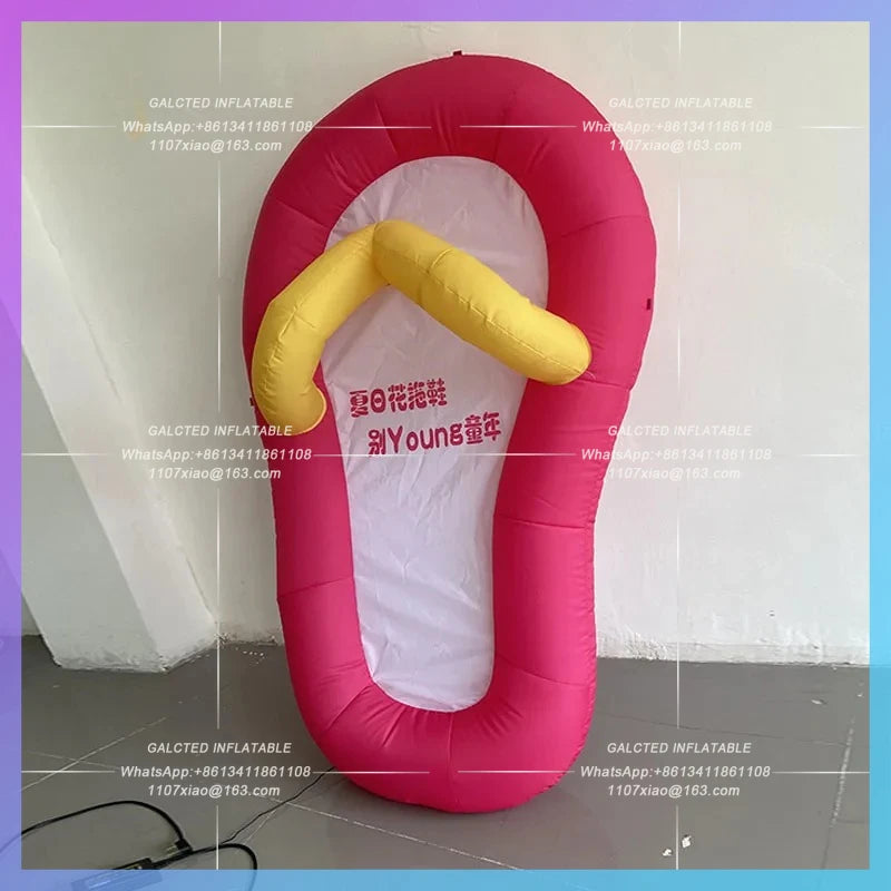 Custom IP exchangeable logo Inflatable Slippers Model flip-flops relaxed beach music season bar stage atmosphere layout props