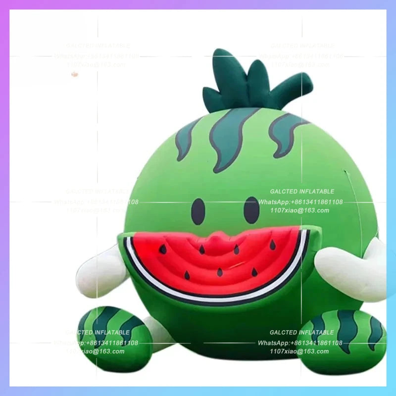 eating melon summer cool beach Inflatable cartoon watermelon lovely sit on the ground air model bazaar fruit drainage ads