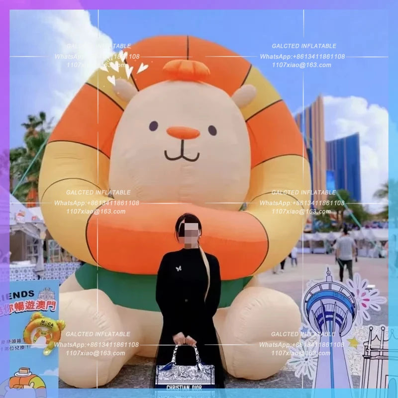 outdoor exhibition advertising decorative Giant cartoon inflatable Lion Zoo amusement park mall props size can be customized