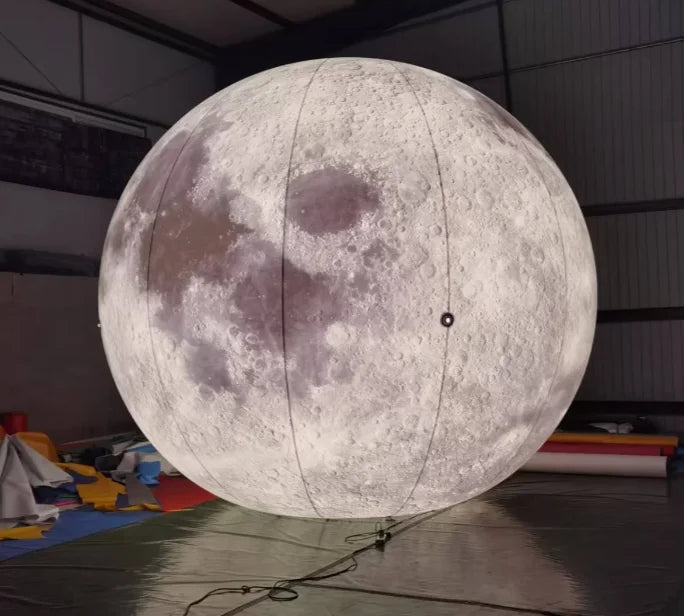 inflatable PVC airtight grey moon with Led light, bulk order total 6 pcs 1m*3 0.8m*3 with air pump expedited express delivery