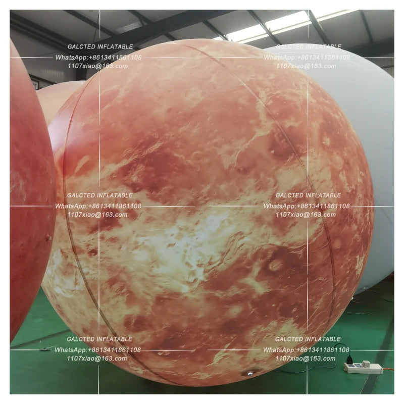 Giant Inflatable Venus Ball With LED Lights PVC airtight Planet Balloon Event Party Show Stage Decoration Advertising Hanging