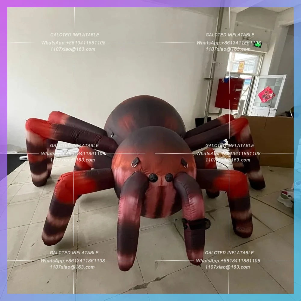 Halloween with Built-in Lights Giant Outdoor Inflatable Spider and Blower for Halloween Holiday/Party/Yard/Garden Decoration