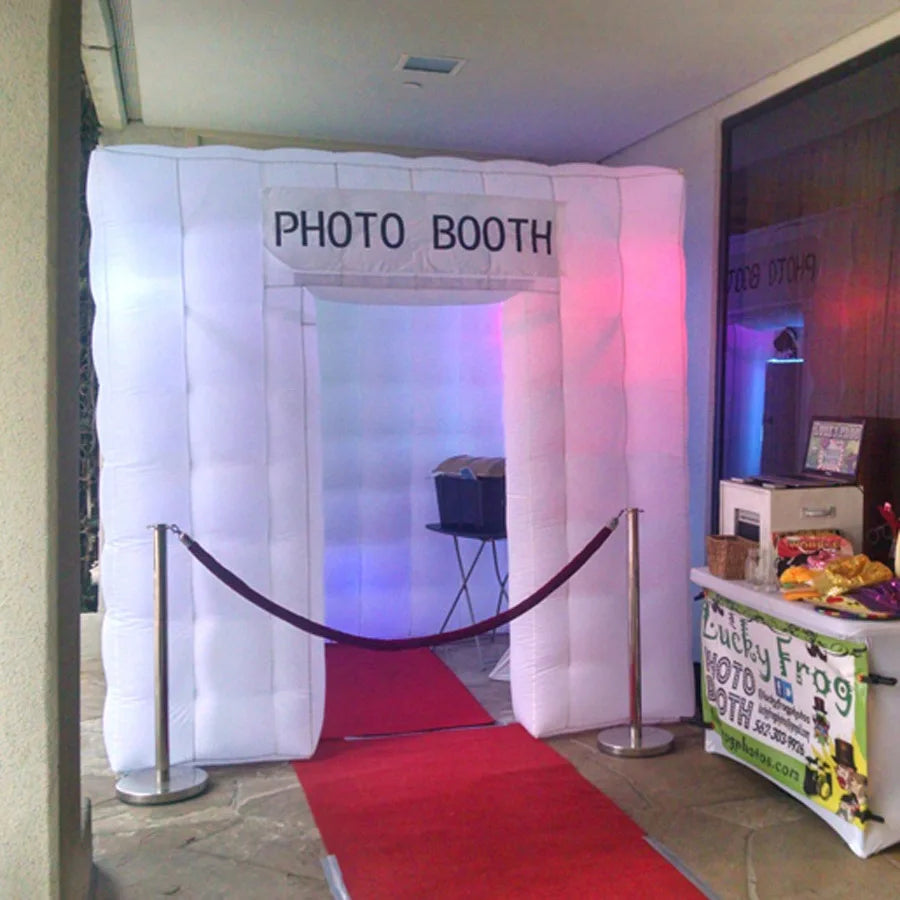 Easily Set Up For Advertisi 2.4mH Outstanding Led Inflatable Photo Booth Lawn Tent,Digital Private Studio With "Photo Booth"Logo
