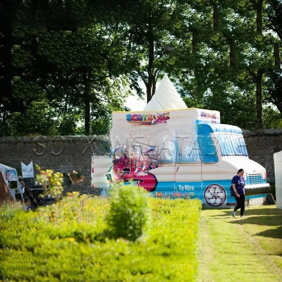 cream Commercial promotion High quality inflatable ice cream truck,pop-up vendor space,inflatable vans for ice