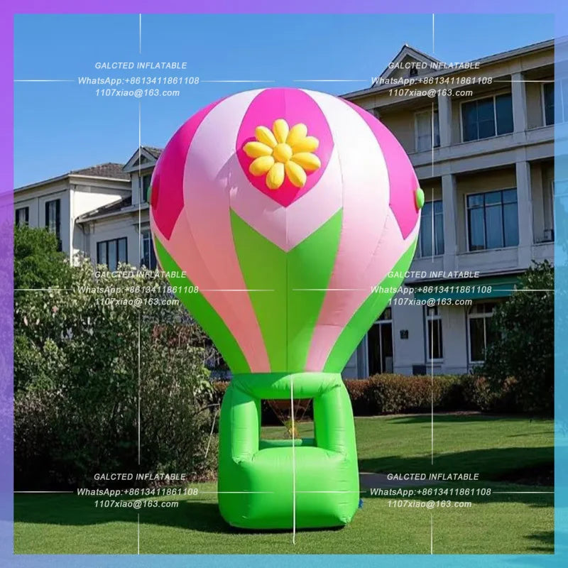inflatable hot air balloon pink Park picnic grassland decoration 4m giant cartoon building decoration prop with air blower