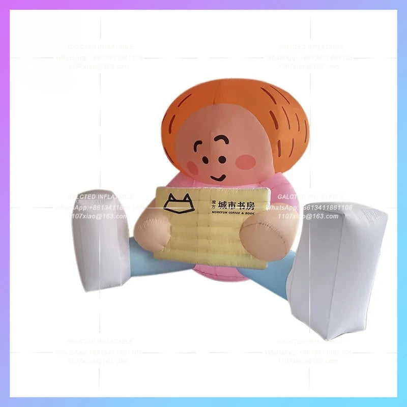 Library City Landmark World Inflatable cartoon reading villain Readers Air Model Book Day cultural atmosphere lighting