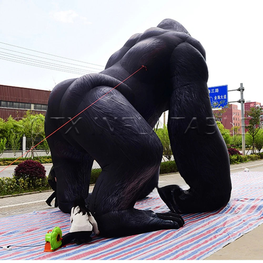 Gorilla For FestivalOutdoor Event Giant Black Gorilla Inflatable Customized 6m High Huge Inflatable