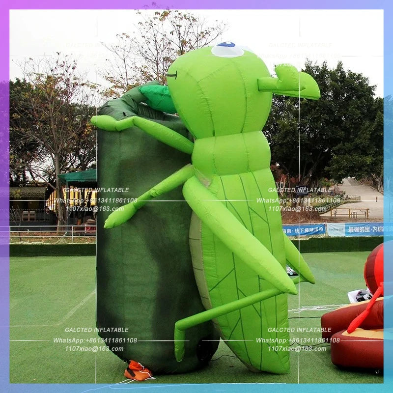 Inflatable Grasshopper Decorations Customized 2.7x3m Big Inflated Cartoon Toys For Party Event Home Decoration-Toys