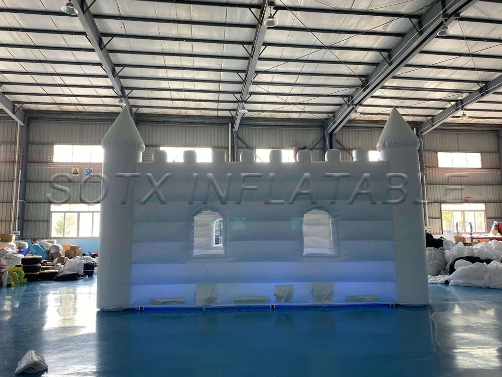 Activity Event Seashipping 23ft White Inflatable Castle House Giant Inflatable Castle Tent with Door Window for Party Show