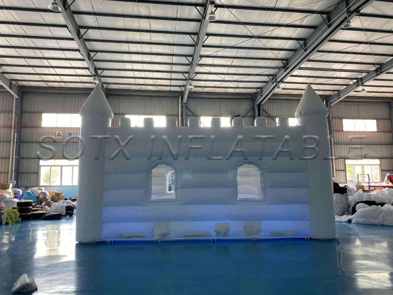 Activity Event Seashipping 23ft White Inflatable Castle House Giant Inflatable Castle Tent with Door Window for Party Show