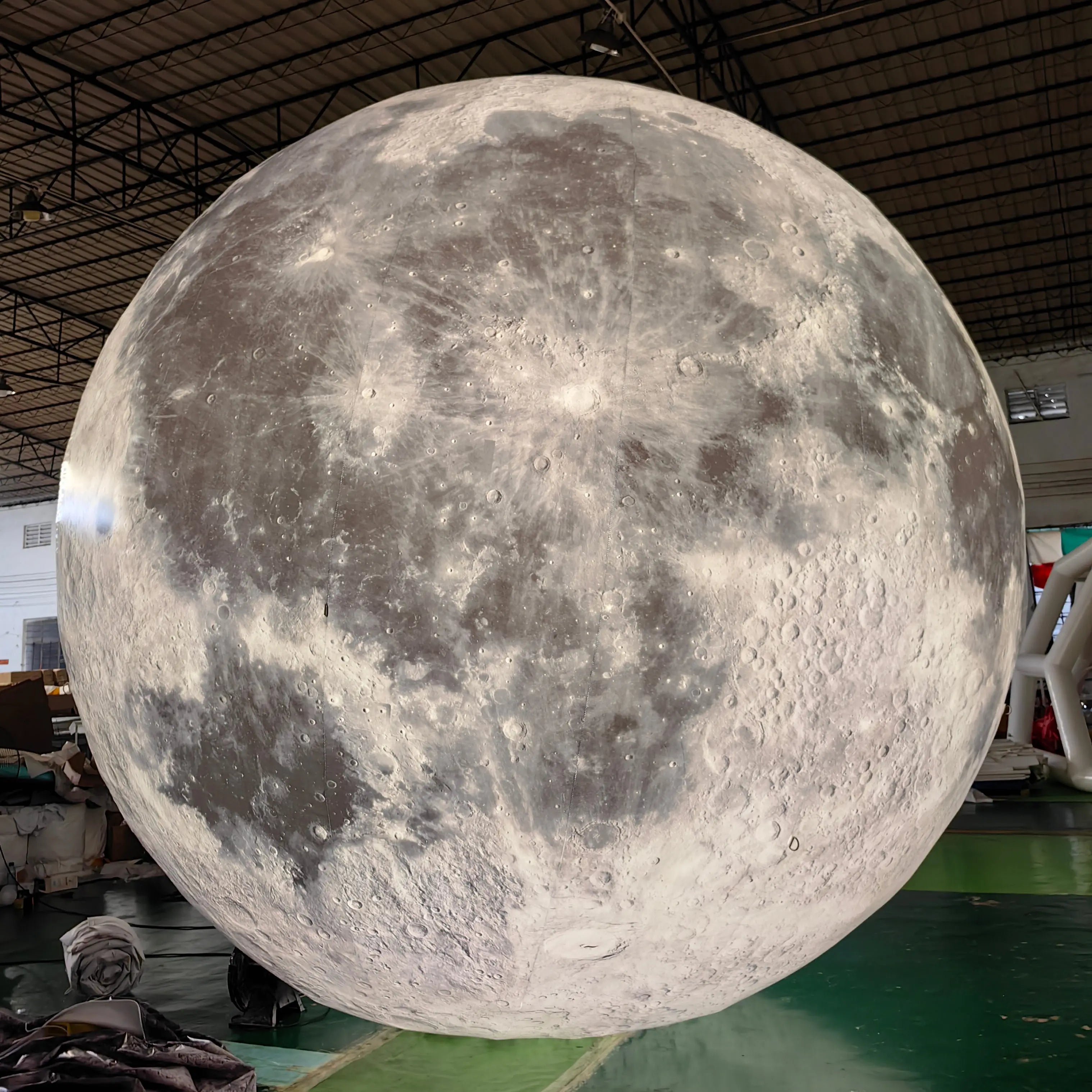 Gray Giant Advertising Inflatable Moon Model With LED Light Large Inflatable Moon Balloon Decoration Used For Event Party Stage