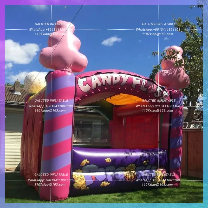 advertising booth tent,Custom inflatable candy floss house,air inflatable concession stand,carnival stall for promotion
