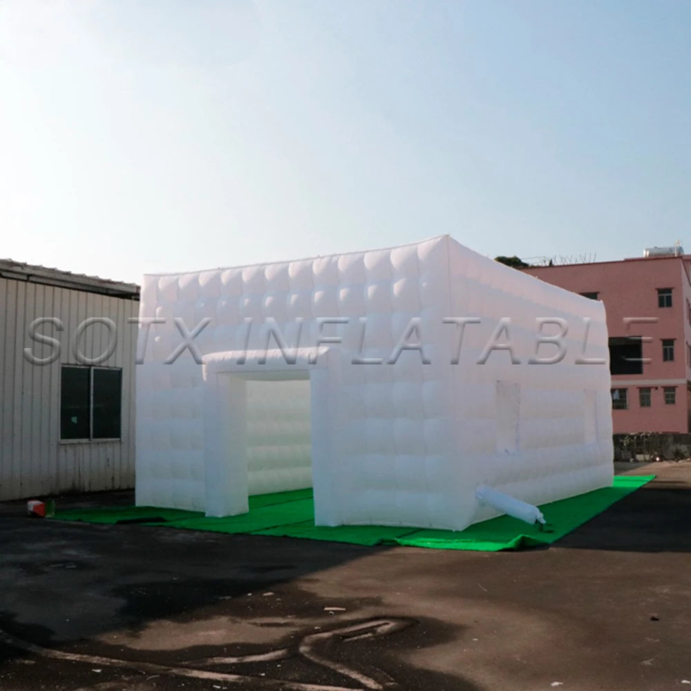 For Outdoor Events Magic Illuminated Wedding White Inflatable Cube Tent With Led Lighting Mobile Inflatable Night Club Room