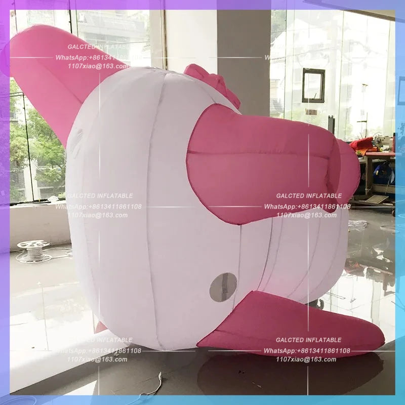 outdoor decoration with cute Inflatable Pink Panda model atmosphere for parent-child interaction on children's Day