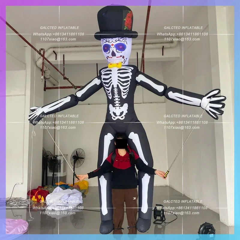 inflatable playground Halloween show props 3.5 m cartoon skeletons walking  nightclub stage
