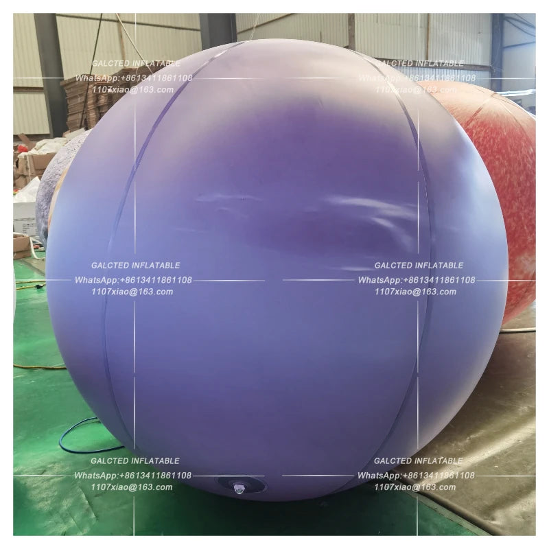 Giant Inflatable Neptune Ball With LED Lights PVC airtight Planet Balloon Event Party Show Stage Decoration Advertising Hanging