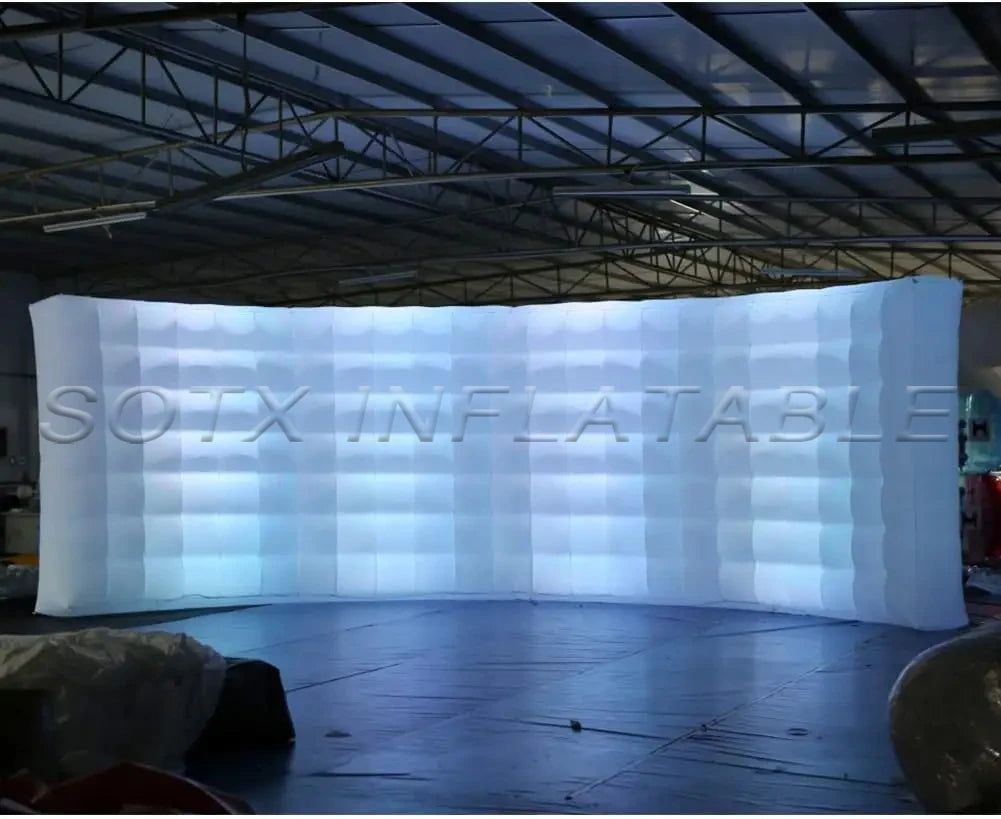 Presentations Workshop 8m Giant Inflatable Curved Wall Tent Backdrop Inflatable Partition Wall for Events Trade Fairs