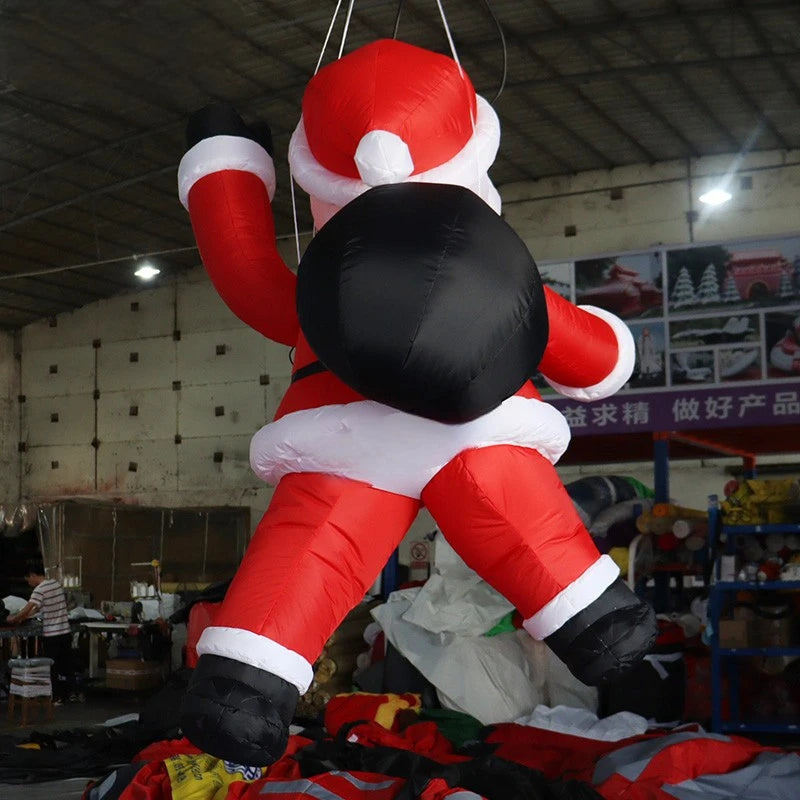 Inflatable Climbing Personalized 3mH Santa Claus With Black Sack For Christmas Event Decoration Toys - BG-F0233